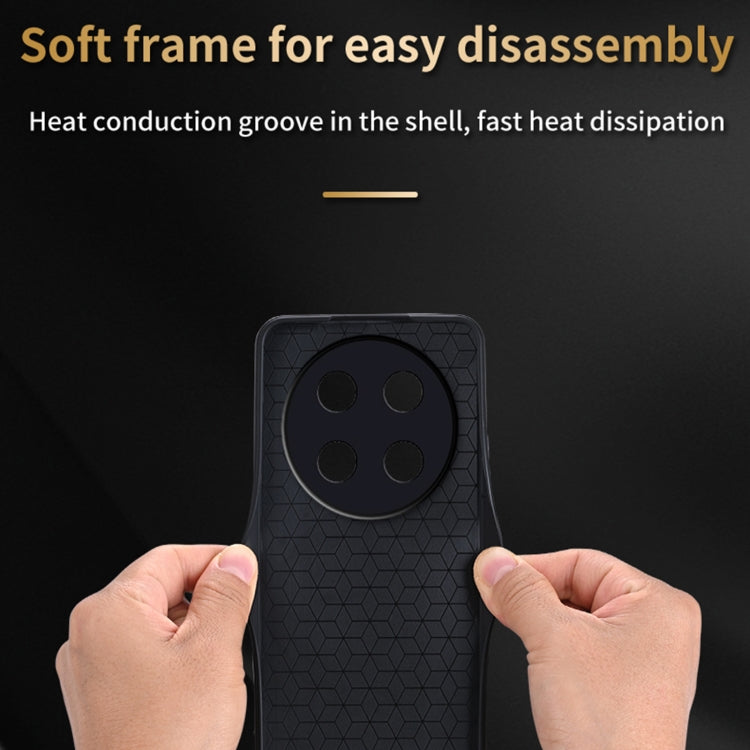 For Honor X9b AZNS 3D Embossed Skin Feel Phone Case(Black)