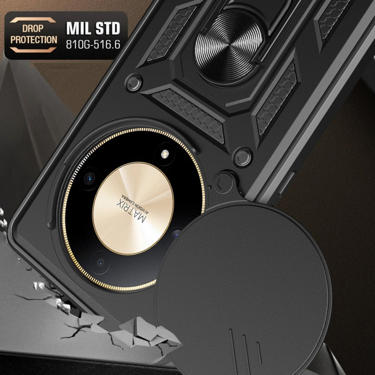 For Honor X9b Sliding Camera Cover Design TPU+PC Phone Case(Red)