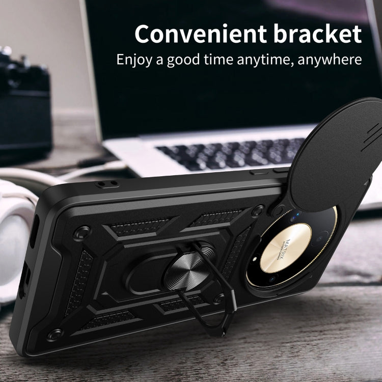 For Honor X9b Sliding Camera Cover Design TPU+PC Phone Case(Silver)