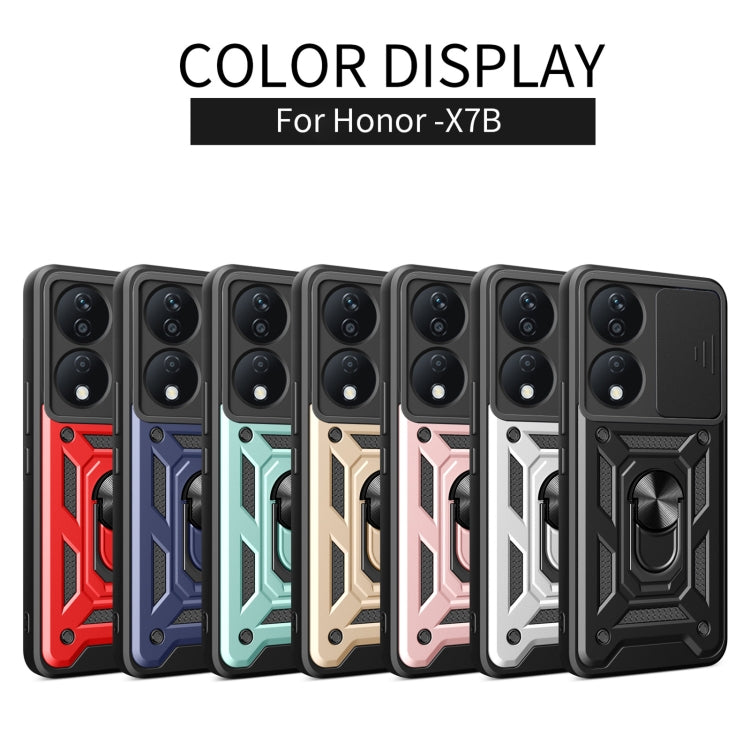 For Honor X7b Sliding Camera Cover Design TPU+PC Phone Case(Black)