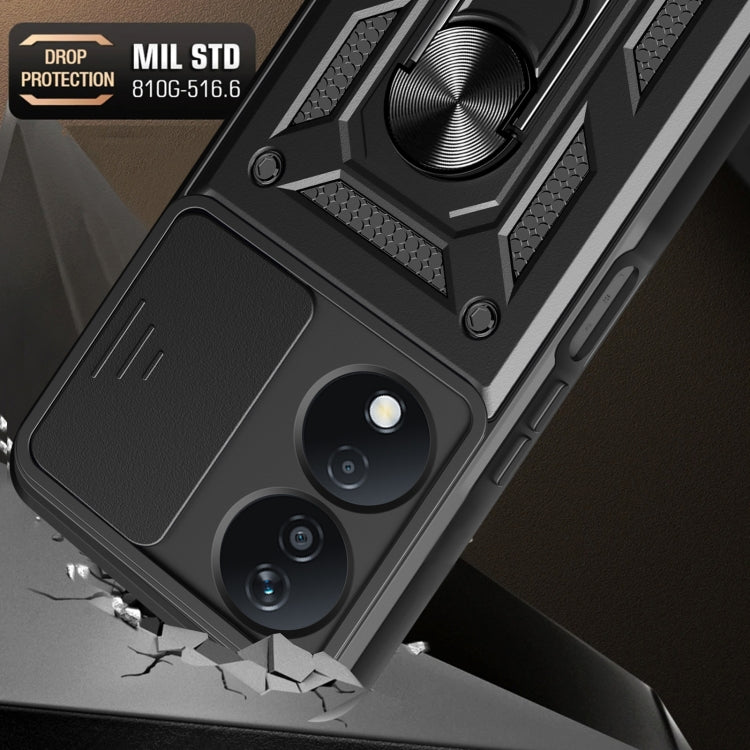 For Honor X7b Sliding Camera Cover Design TPU+PC Phone Case(Rose Gold)