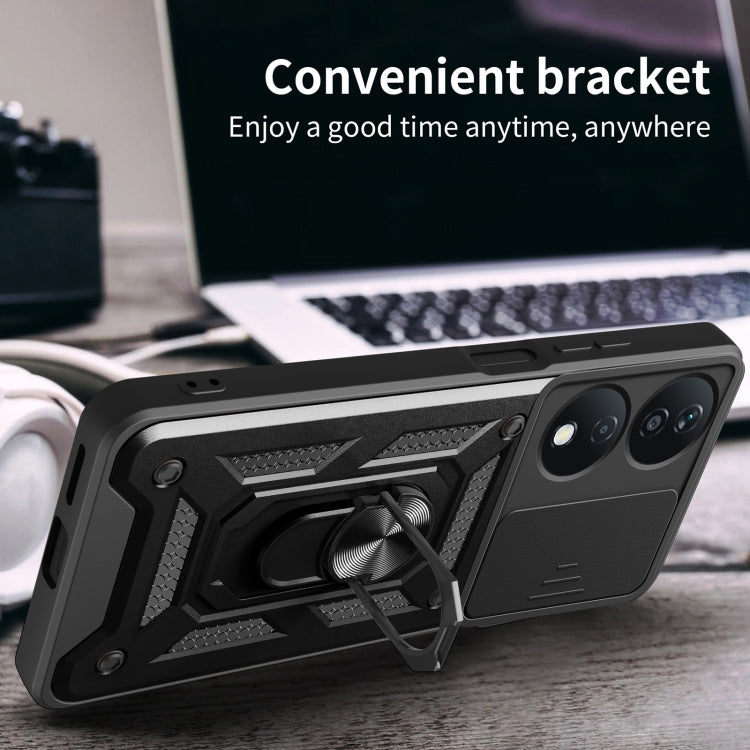 For Honor X7b Sliding Camera Cover Design TPU+PC Phone Case(Silver)