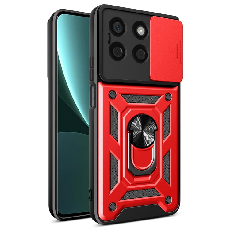 For Honor X8b Sliding Camera Cover Design TPU+PC Phone Case(Red)