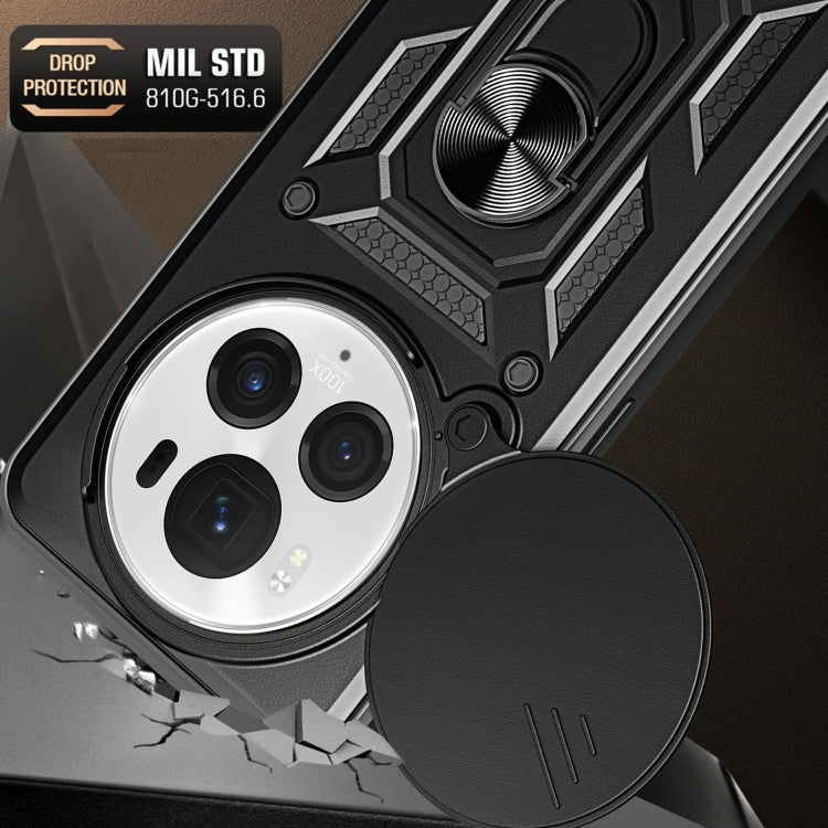 For Honor Magic6 Pro Sliding Camera Cover Design TPU+PC Phone Case(Blue)