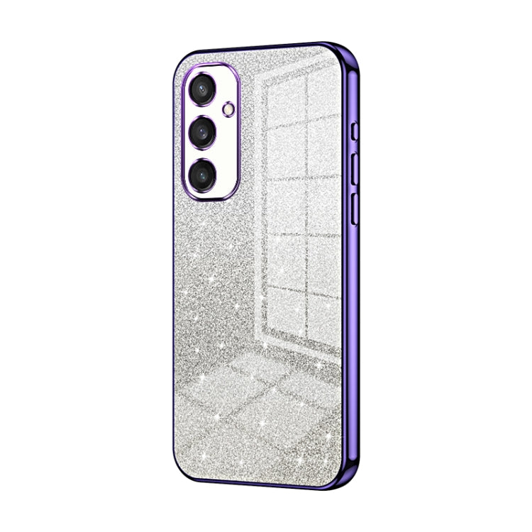 For Samsung Galaxy S24 5G Gradient Glitter Powder Electroplated Phone Case(Purple)