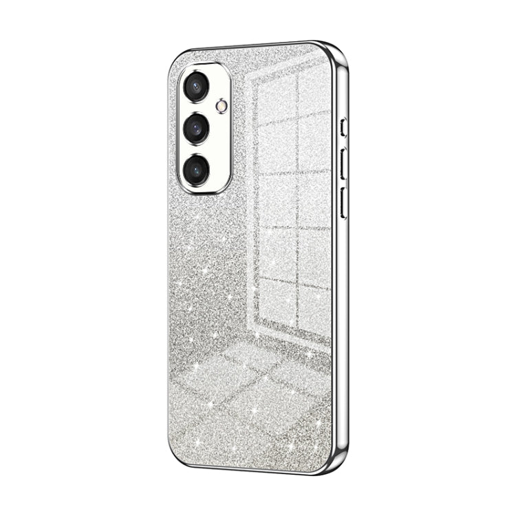 For Samsung Galaxy S24 5G Gradient Glitter Powder Electroplated Phone Case(Silver)