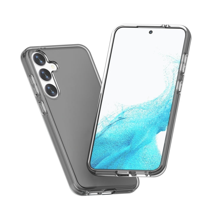 For Samsung Galaxy S24 5G Shockproof Terminator Glitter Powder Phone Case(Transparent Black)