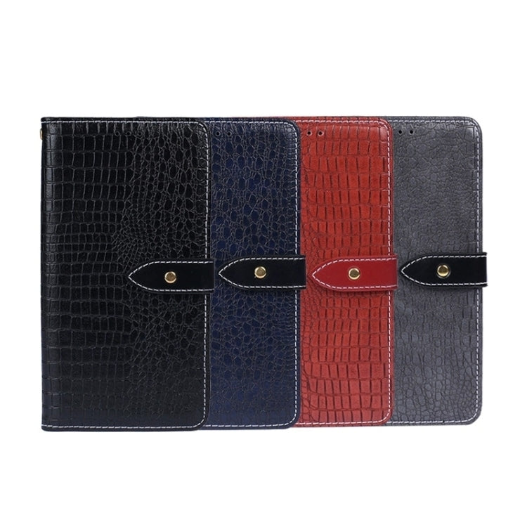 For Samsung Galaxy S24 5G idewei Crocodile Texture Leather Phone Case(Dark Blue)