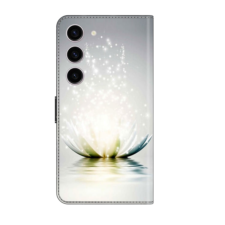For Samsung Galaxy S24 5G Crystal 3D Shockproof Protective Leather Phone Case(Light Lotus)