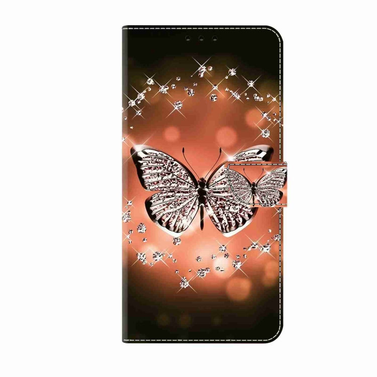 For Samsung Galaxy S24 5G Crystal 3D Shockproof Protective Leather Phone Case(Crystal Butterfly)