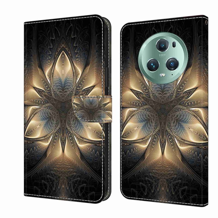 For Honor Magic5 Pro Crystal 3D Shockproof Protective Leather Phone Case(Luminous Building)