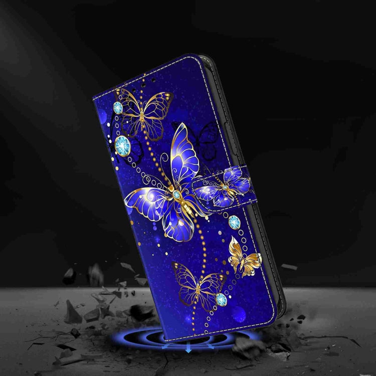 For Honor Magic5 Pro Crystal 3D Shockproof Protective Leather Phone Case(Diamond Butterfly)