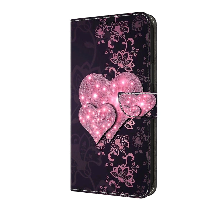 For Honor Magic6 Lite Crystal 3D Shockproof Protective Leather Phone Case(Lace Love)
