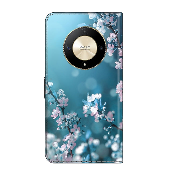 For Honor Magic6 Lite Crystal 3D Shockproof Protective Leather Phone Case(Plum Flower)