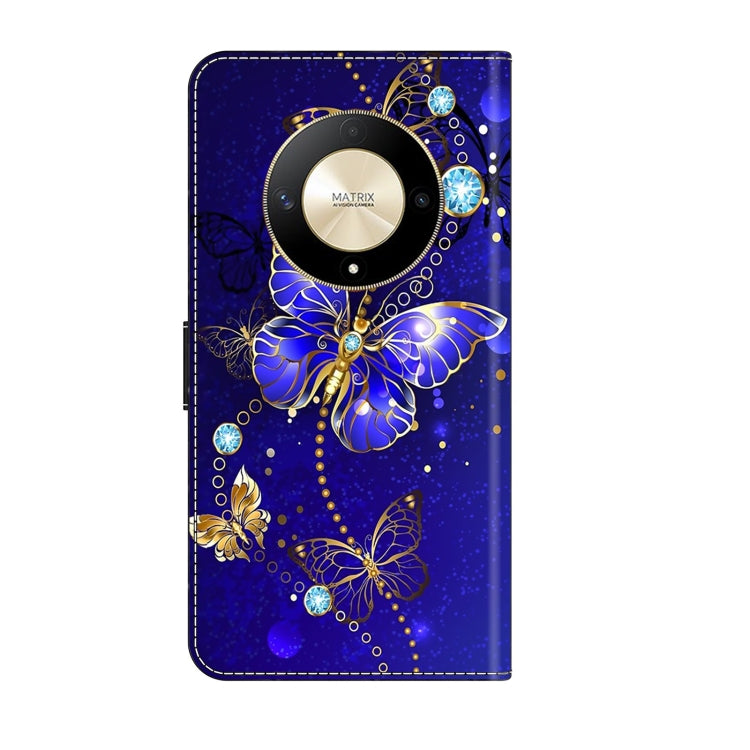 For Honor Magic6 Lite Crystal 3D Shockproof Protective Leather Phone Case(Diamond Butterfly)