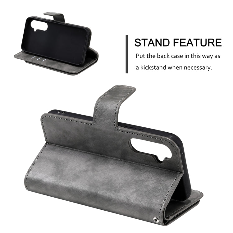 For Samsung Galaxy S24 5G Tri-Fold 9-Card Wallets Leather Phone Case(Grey)