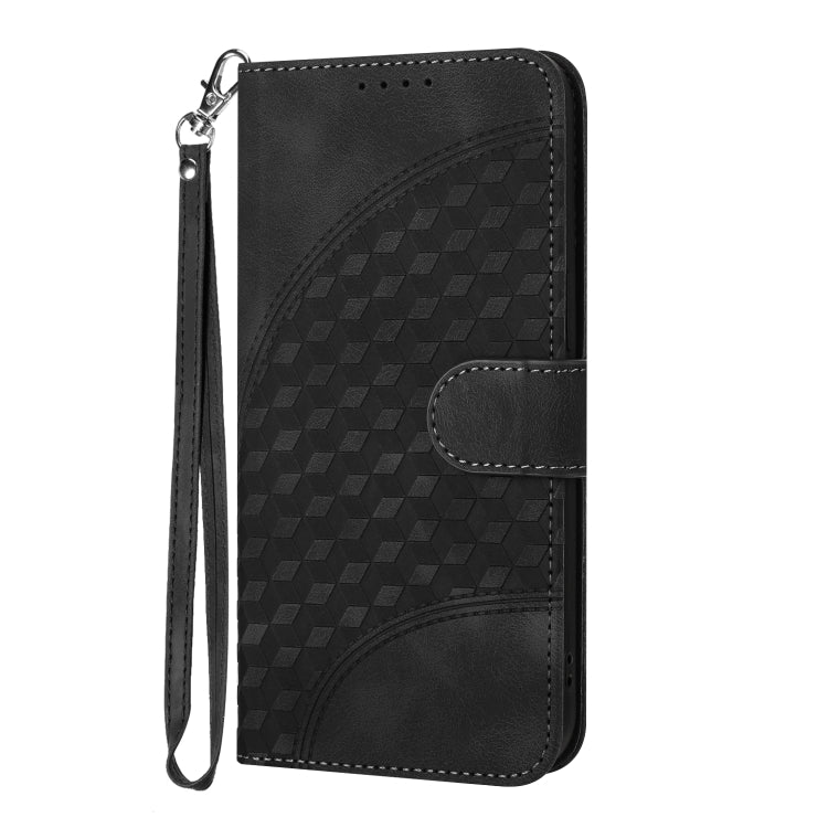 For Honor 8S YX0060 Elephant Head Embossed Phone Leather Case with Lanyard(Black)