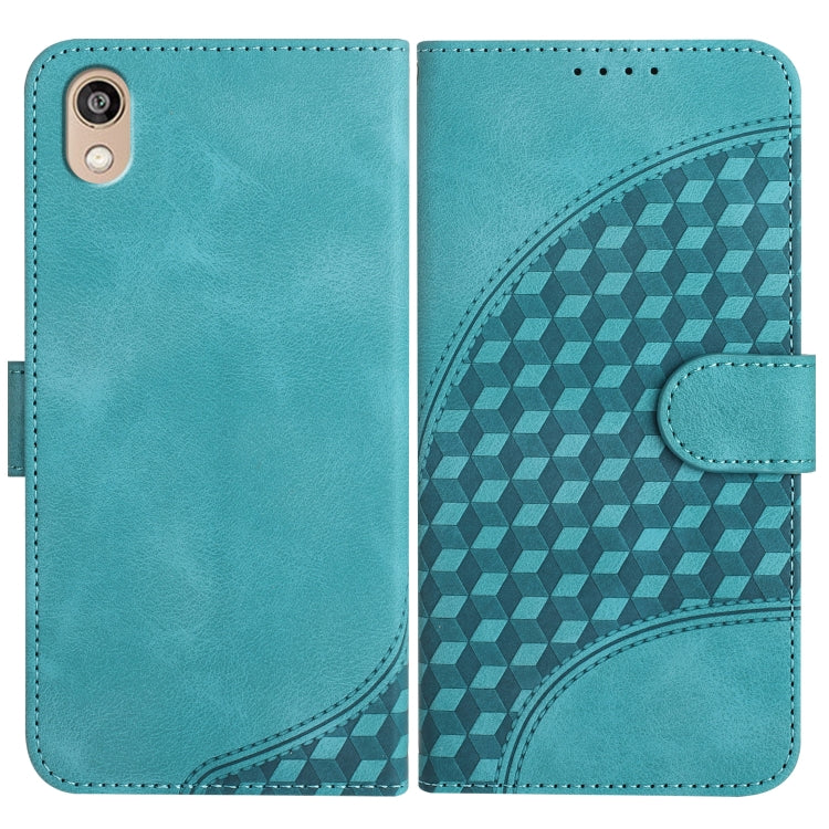 For Honor 8S YX0060 Elephant Head Embossed Phone Leather Case with Lanyard(Light Blue)