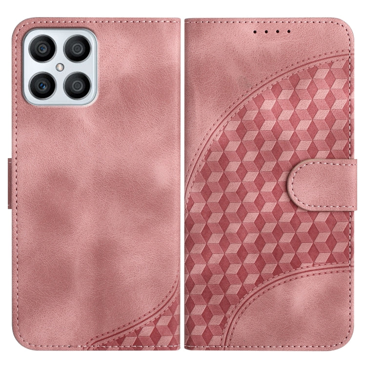 For Honor X8 4G/X30i/Play6T Pro YX0060 Elephant Head Embossed Phone Leather Case with Lanyard(Pink)