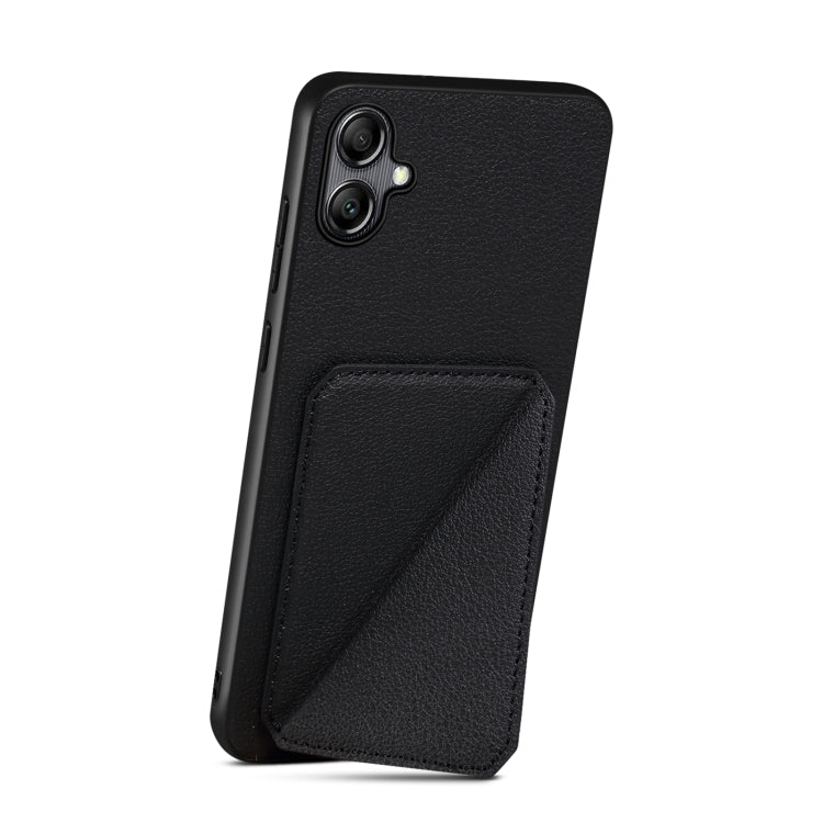 For Samsung Galaxy S24 5G Denior Imitation Calf Leather Back Phone Case with Holder(Black)