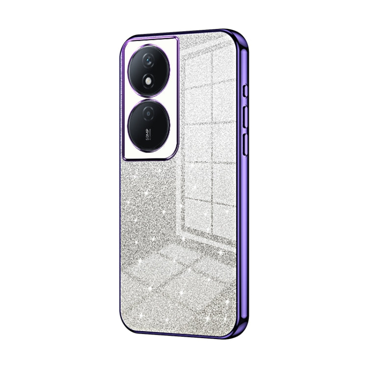 For Honor Play 50 Plus Gradient Glitter Powder Electroplated Phone Case(Purple)