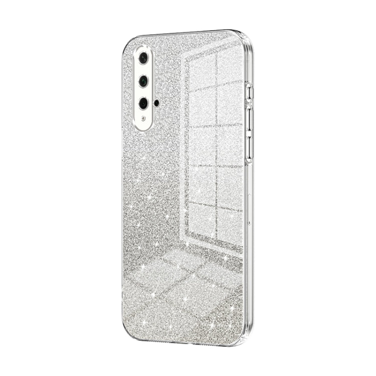 For Honor 20 / 20S / nova 5T Gradient Glitter Powder Electroplated Phone Case(Transparent)