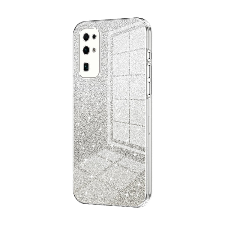 For Honor 30 Gradient Glitter Powder Electroplated Phone Case(Transparent)