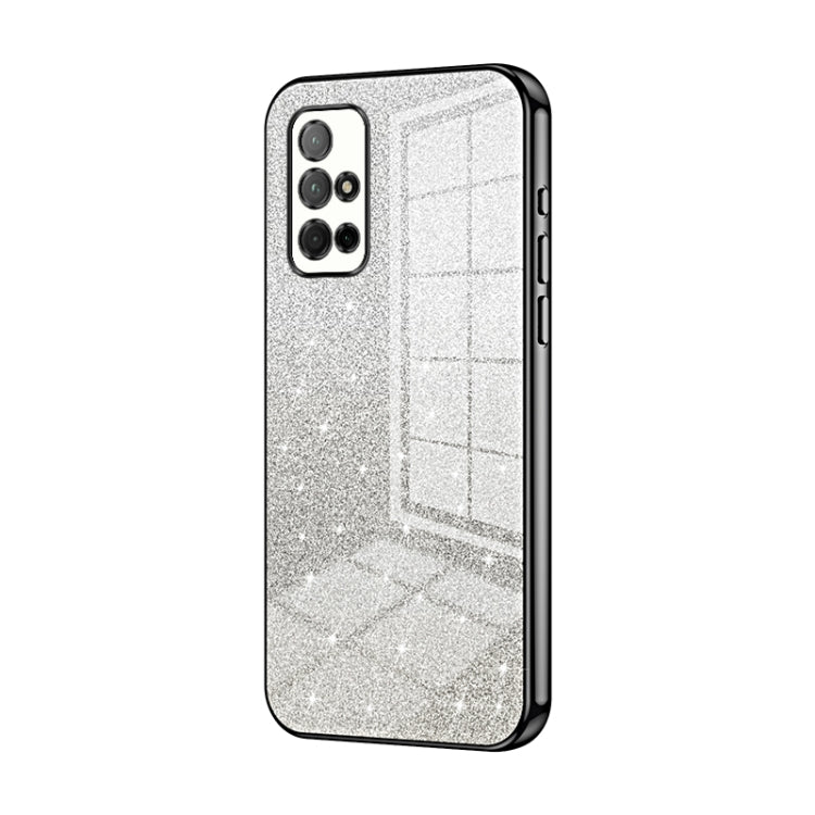 For Honor 30S Gradient Glitter Powder Electroplated Phone Case(Black)