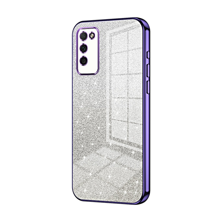 For Honor 30 Youth Gradient Glitter Powder Electroplated Phone Case(Purple)