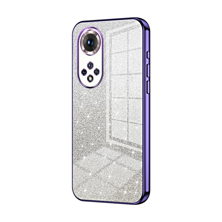 For Honor 50 Pro / Huawei nova 9 Pro Gradient Glitter Powder Electroplated Phone Case(Purple)