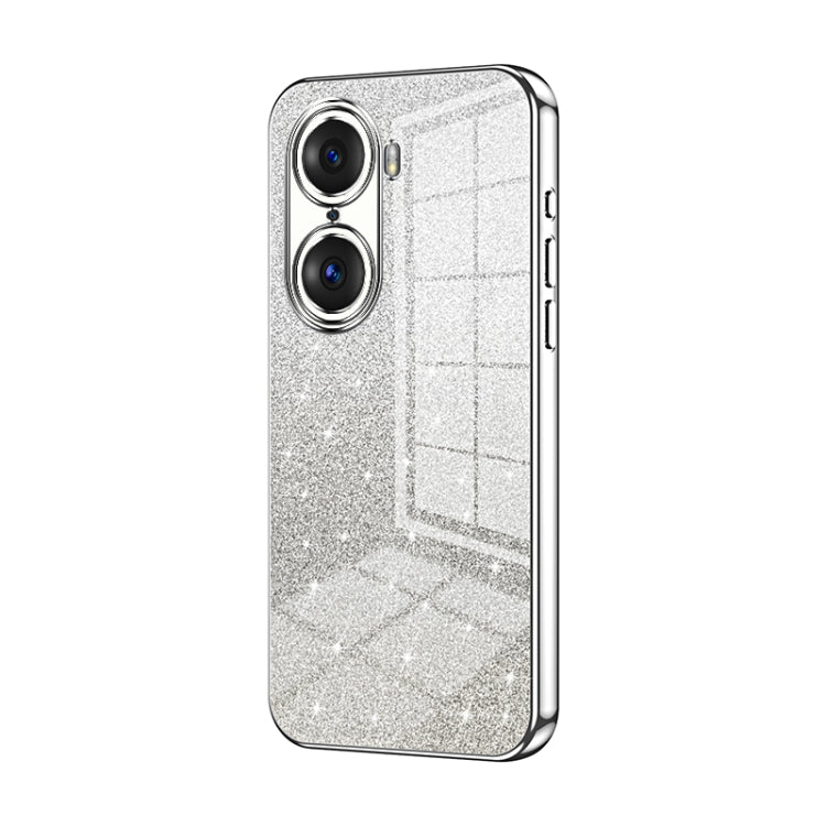 For Honor 60 Pro Gradient Glitter Powder Electroplated Phone Case(Silver)