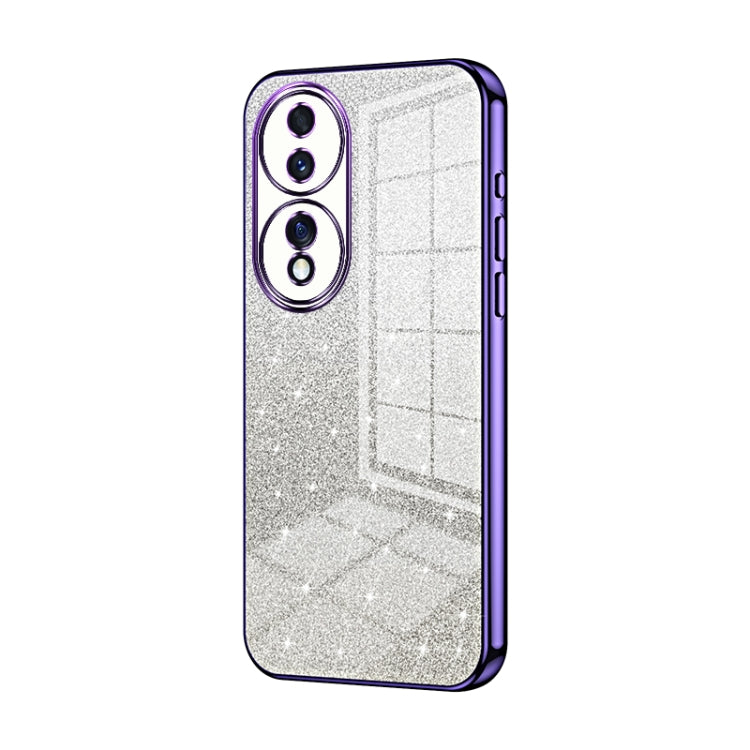 For Honor 70 Gradient Glitter Powder Electroplated Phone Case(Purple)