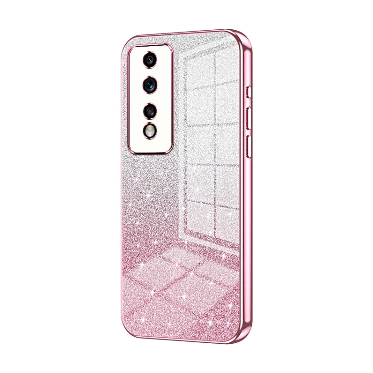 For Honor 80 GT Gradient Glitter Powder Electroplated Phone Case(Pink)