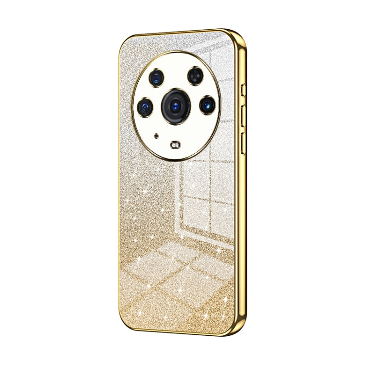 For Honor Magic3 Pro Gradient Glitter Powder Electroplated Phone Case(Gold)