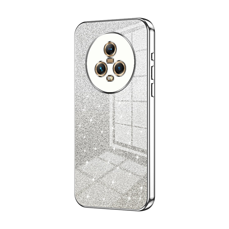 For Honor Magic5 Gradient Glitter Powder Electroplated Phone Case(Silver)