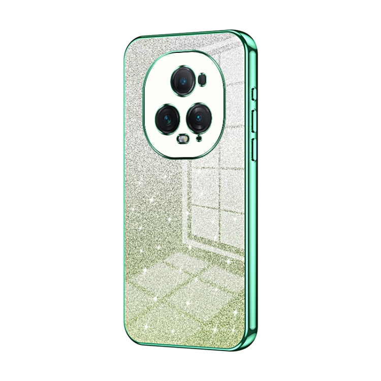 For Honor Magic5 Ultimate Gradient Glitter Powder Electroplated Phone Case(Green)