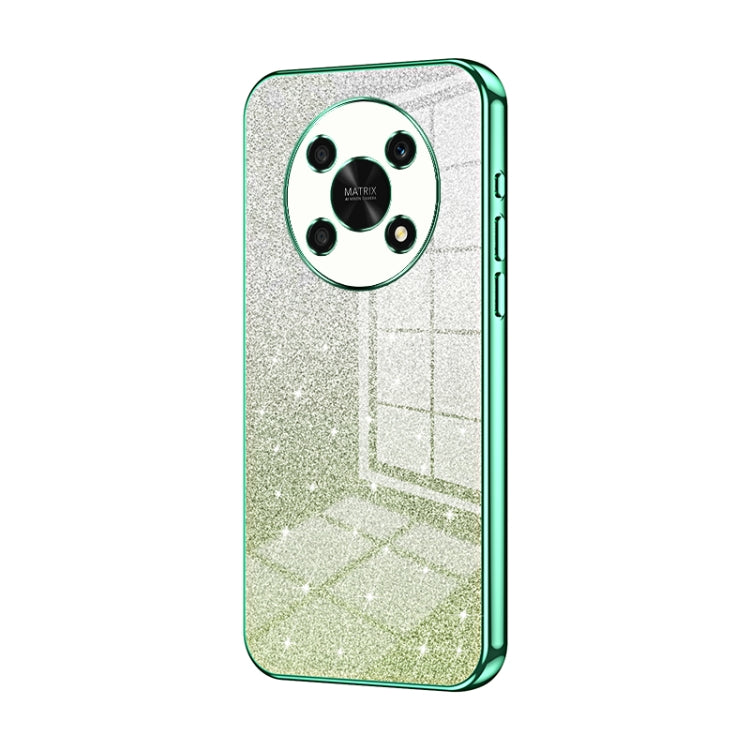 For Honor X30 / X9 5G Gradient Glitter Powder Electroplated Phone Case(Green)