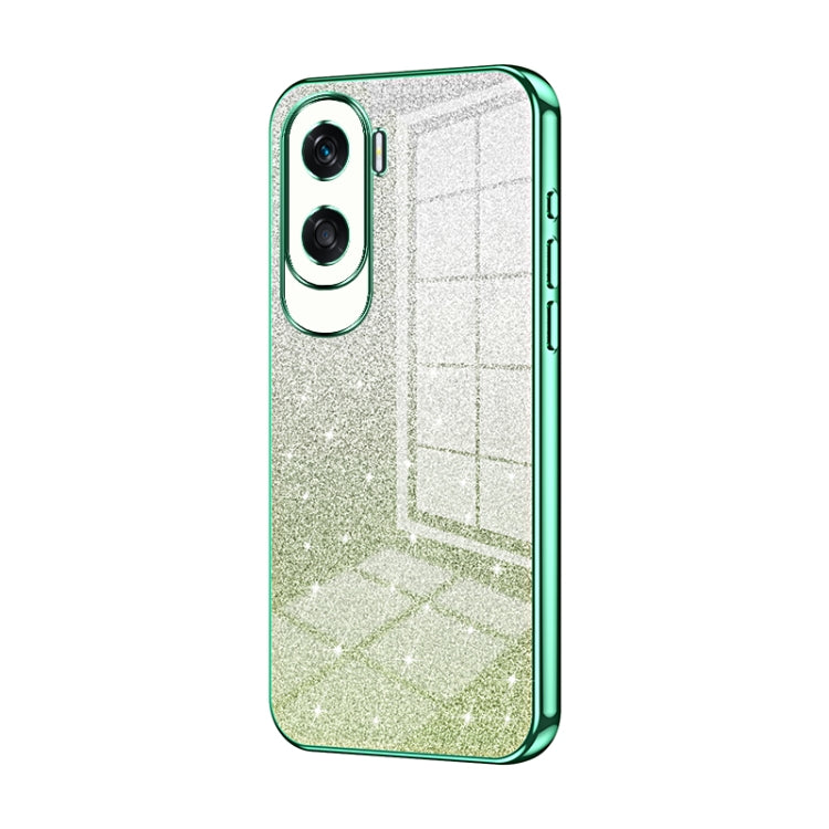 For Honor X50i / 90 Lite Gradient Glitter Powder Electroplated Phone Case(Green)