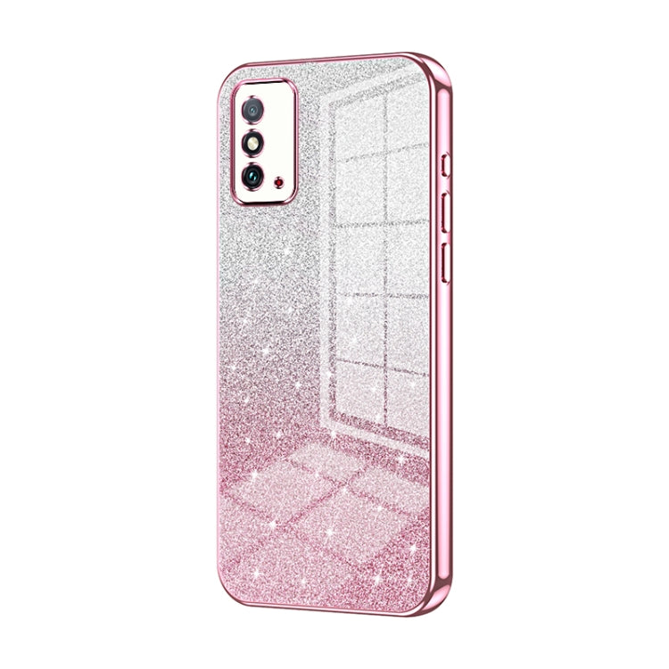 For Honor X10 Max / X30 Max Gradient Glitter Powder Electroplated Phone Case(Pink)