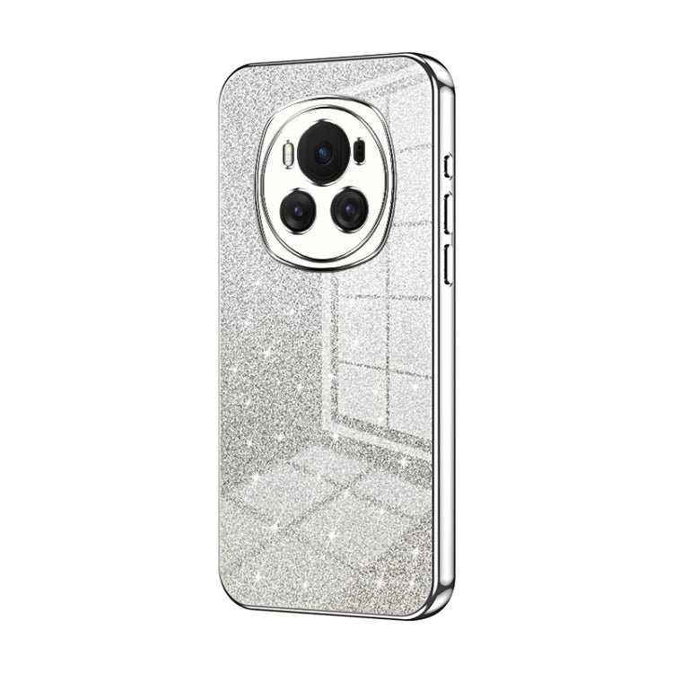 For Honor Magic6 Gradient Glitter Powder Electroplated Phone Case(Silver)