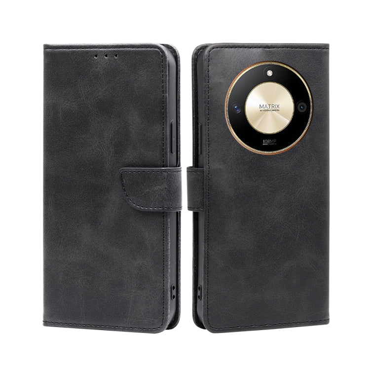 For Honor X50 5G Calf Texture Buckle Flip Leather Phone Case(Black)