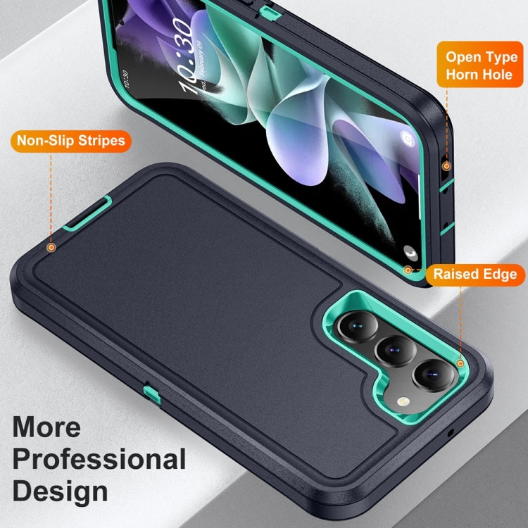 For Samsung Galaxy S24 5G Life Waterproof Rugged Phone Case(Dark Blue + Light Blue)