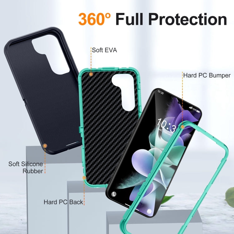 For Samsung Galaxy S24 5G Life Waterproof Rugged Phone Case(Dark Blue + Light Blue)