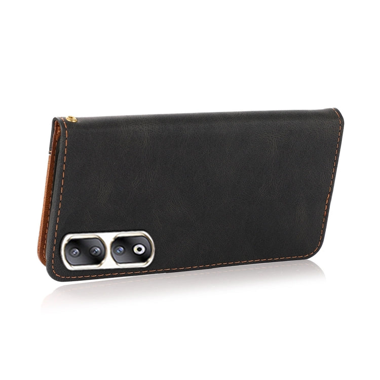 For Honor 90 Pro Dual-color Stitching Leather Phone Case(Black Brown)