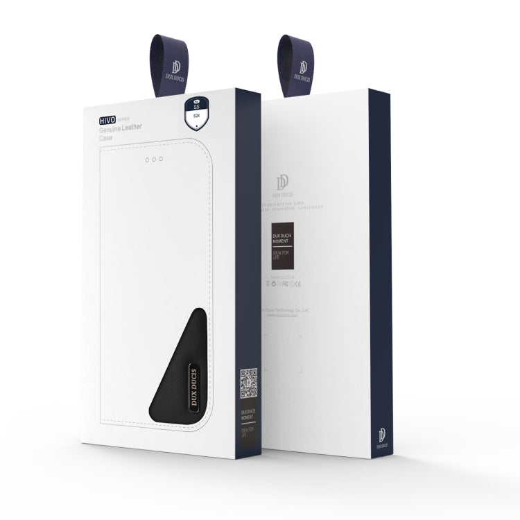 For Samsung Galaxy S24 5G DUX DUCIS Hivo Series Cowhide + PU + TPU Flip Phone Case(Black)