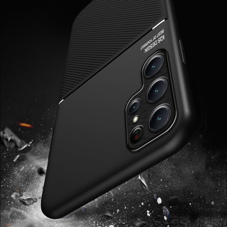 For Samsung Galaxy S24 5G Classic Tilt Strip Grain Magnetic Shockproof PC + TPU Phone Case(Black)