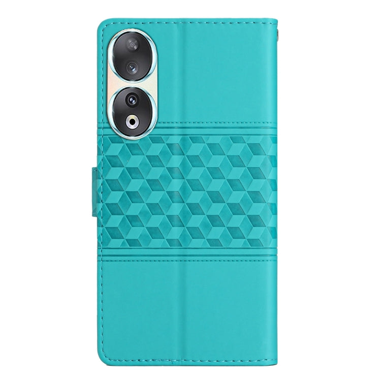 For Honor 90 Diamond Embossed Skin Feel Leather Phone Case(Blue)