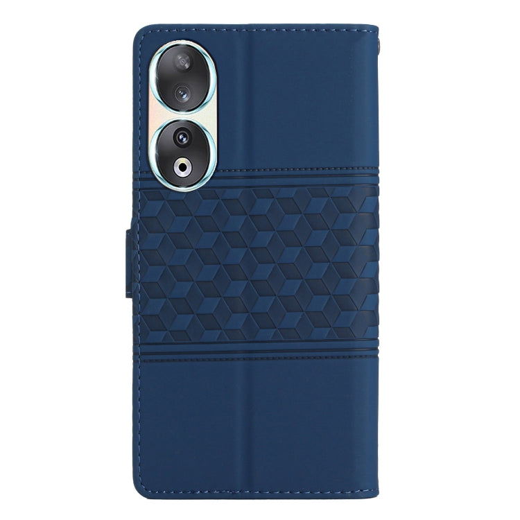For Honor 90 Diamond Embossed Skin Feel Leather Phone Case(Dark Blue)