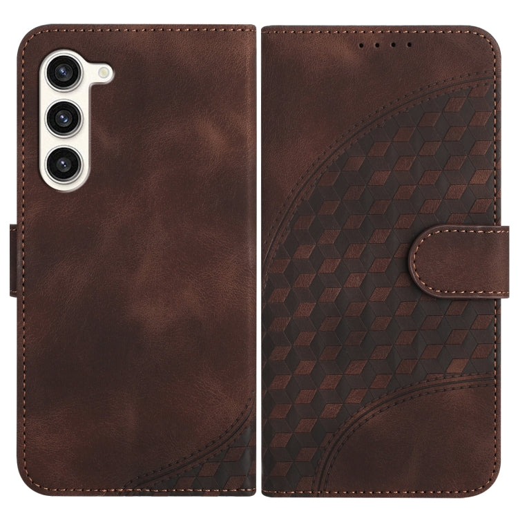 For Samsung Galaxy S24 5G YX0060 Elephant Head Embossed Phone Leather Case with Lanyard(Coffee)