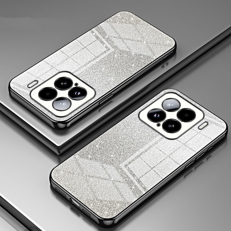 For Xiaomi 15 Gradient Glitter Powder Electroplated Phone Case(Black)